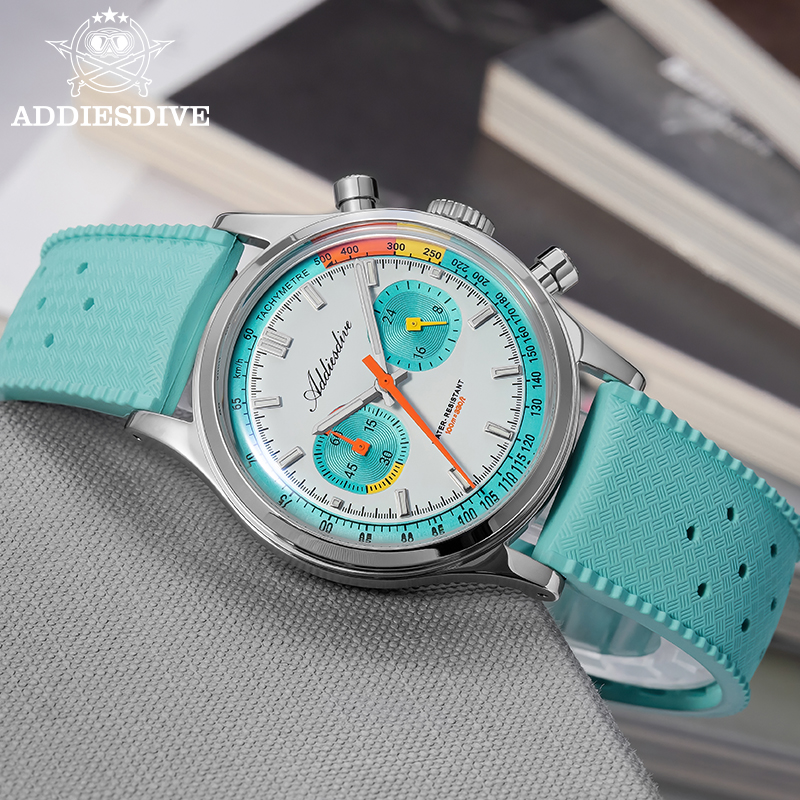Rubber Strap Diver - ADDIESDIVE NOVO Relógio Cronógrafo Multifuncional com