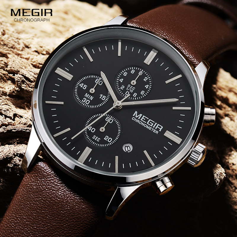 Megir-relógio de pulso masculi - Suede Strap Watch avaliação e preço