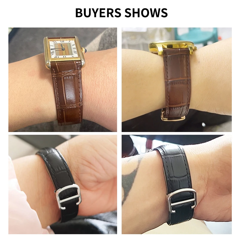 Pulseira de couro genuíno com  - Cartier Watch Santos avaliação e preço