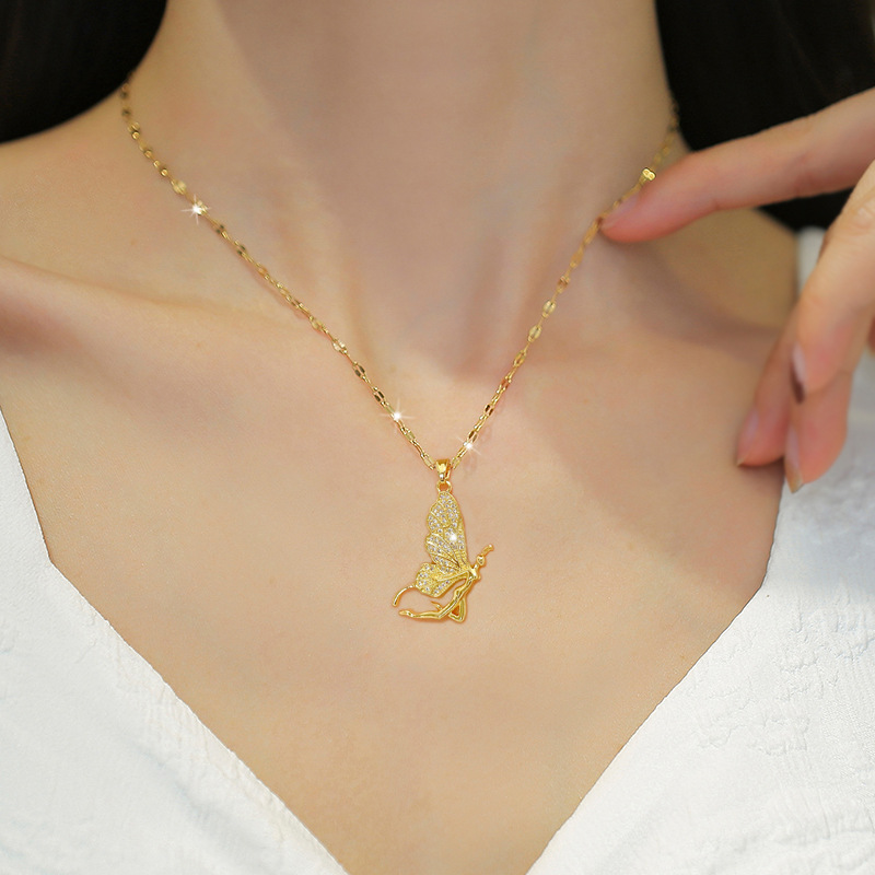 Colar Feminino de Luxo com Pin - Butterfly Clasp Deployant avaliação e preço