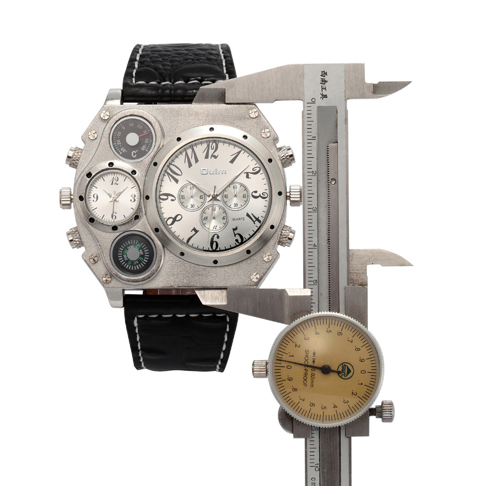 Novo modelo oulm relógio mascu - Leather Watch Band Men avaliação e preço